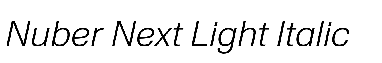 Nuber Next Light Italic